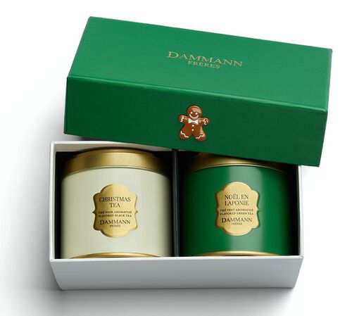 Dammann Let It Snow Christmas Gift Set - Green and Black Tea Duo - 2 x 40g
