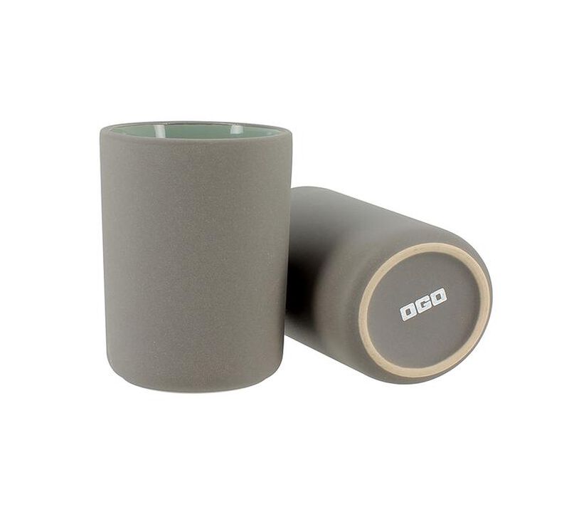 Mugs isothermes OGO Living en gr&egrave;s gris 20cl x2 image number 1