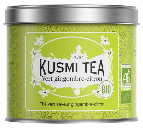 T&egrave; verde biologico allo zenzero e limone - barattolo da 100 g - KUSMI TEA