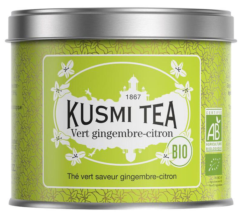 T&egrave; verde biologico allo zenzero e limone - barattolo da 100 g - KUSMI TEA image number 0