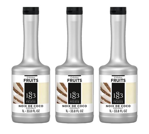 Lot de 3 pur&eacute;es de fruit Cr&eacute;ation Fruits 1883 - Noix de Coco - 3 x 1 L
