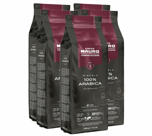 Caff&egrave; Mauro - Caff&egrave; in grani per - Centopercento Arabica 5 x 1 kg