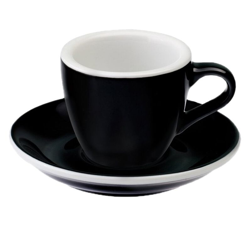 6 Tasses Espresso et sous-tasses Egg Black Loveramics - 8 cl image number 1