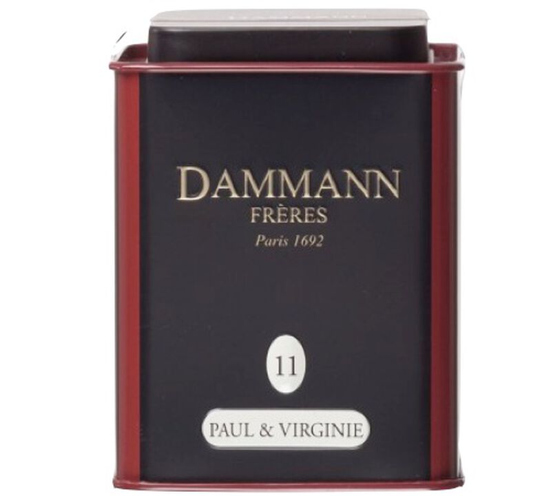 Dammann Fr&egrave;res Paul & Virginie flavoured black tea N&deg;11 - 100g loose leaf in tin image number 0