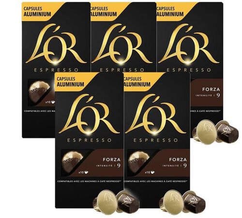 50 capsules compatibles Nespresso* Original Espresso Forza - L'OR ESPRESSO