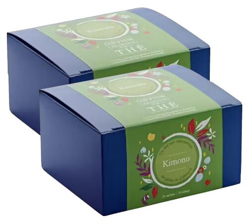Lot de 2 Th&eacute;s vert Kimono - 40 sachets fraicheurs - Comptoir Fran&ccedil;ais du th&eacute;