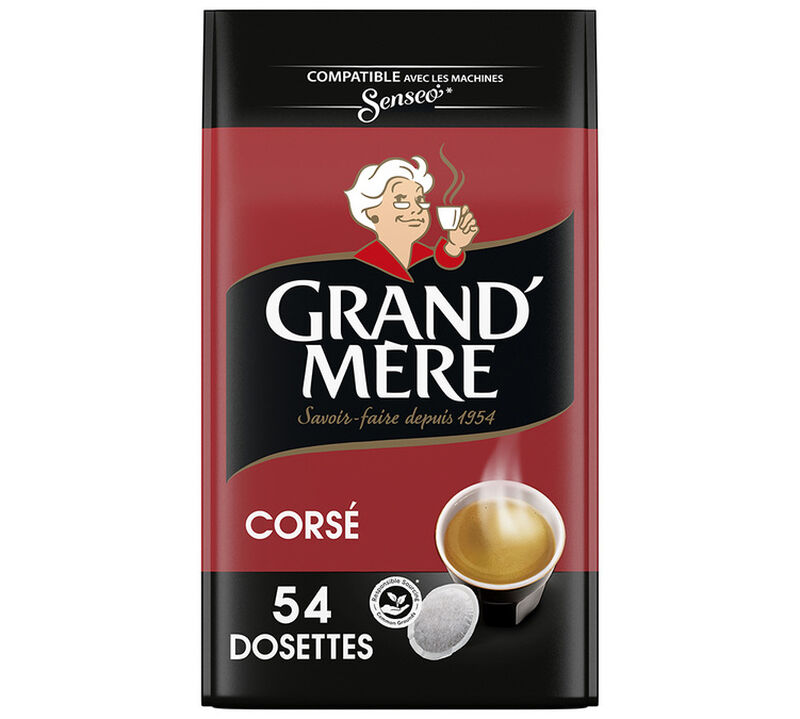 Senseo Compatible Pods Grand'M&egrave;re Cors&eacute; Strong Coffee x 54 image number 0