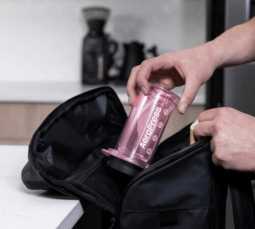 AeroPress Clear Portable Coffee Maker in Pink image number 4