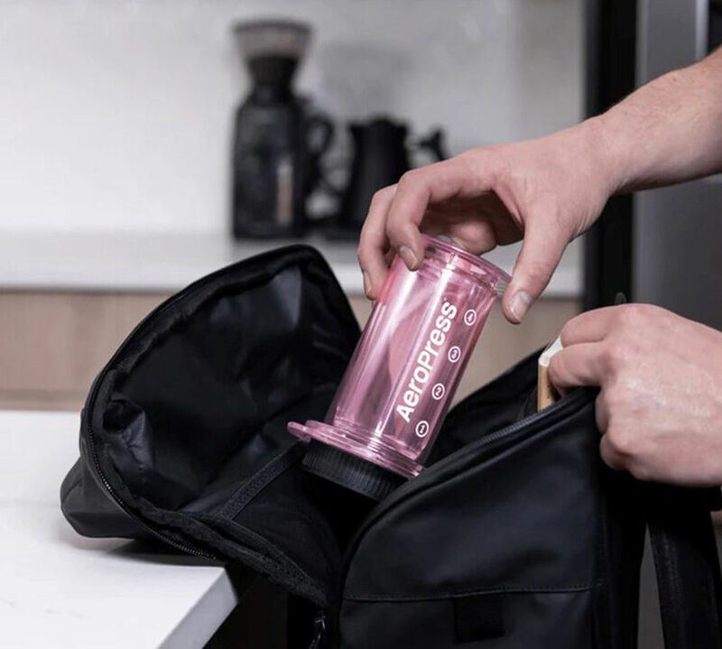 AeroPress Clear Portable Coffee Maker in Pink image number 4