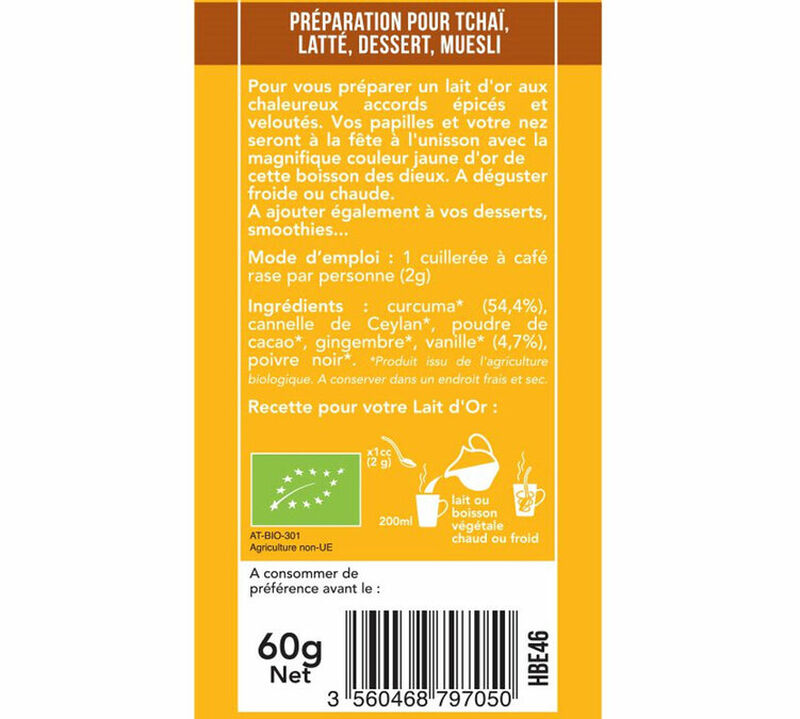 Aromandise Organic Golden Latte Turmeric & Vanilla - 60g image number 1