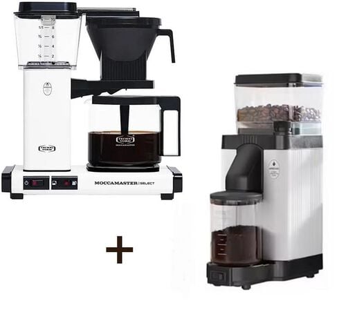 Pack Cafeti&egrave;re filtre KBG 741 Select + Moulin &agrave; caf&eacute; KM5 Blanc Mat - MOCCAMASTER