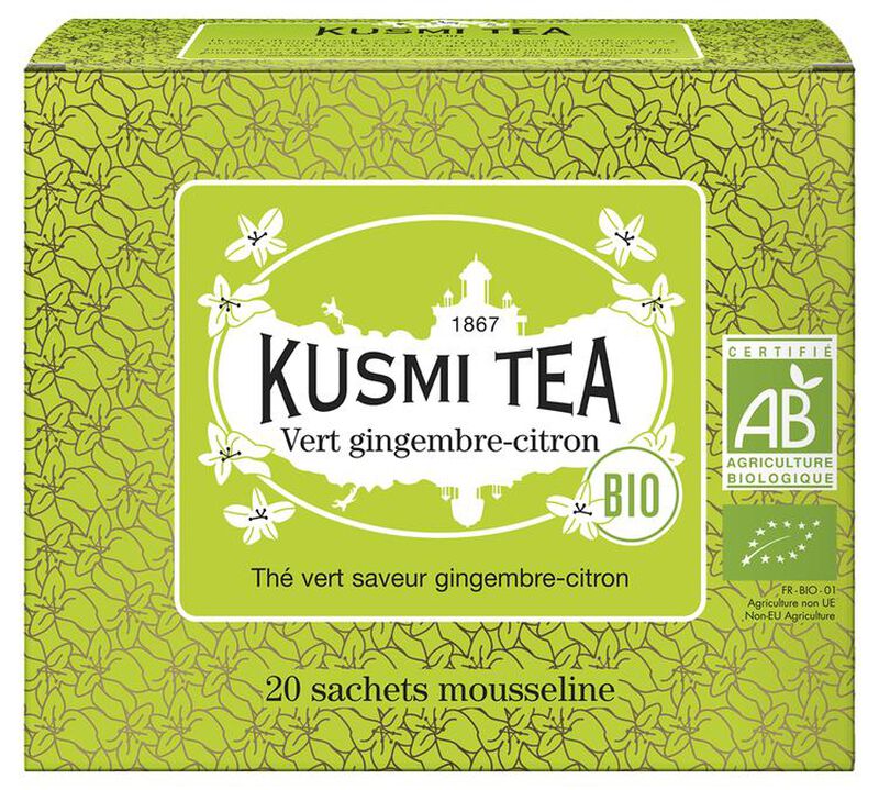 Kusmi Tea - T&egrave; verde biologico allo zenzero e limone 20 bustine di t&egrave; image number 0