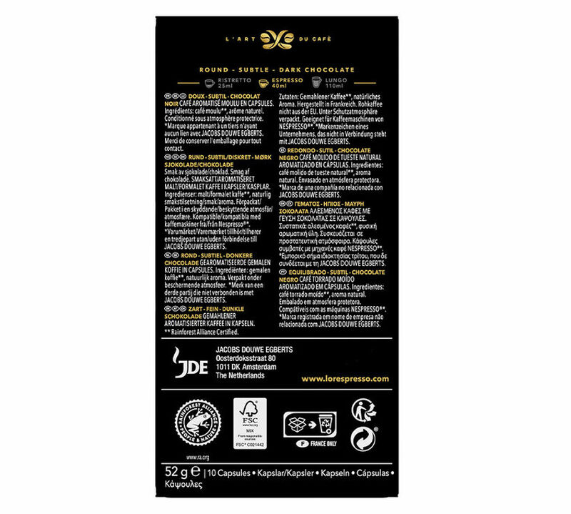 10 Nespresso* compatible capsules Original Chocolate - L'OR ESPRESSO image number 1