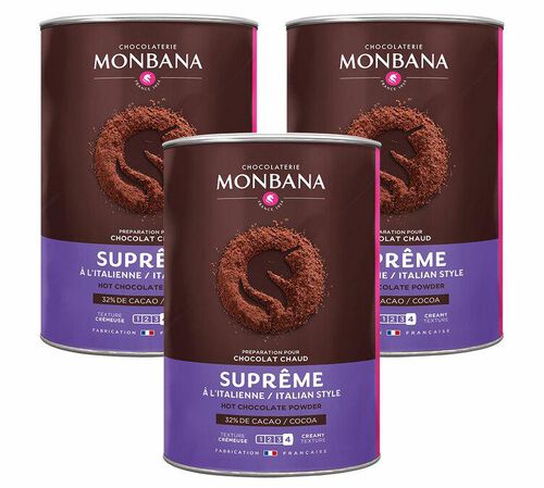 Monbana - Cioccolato in polvere Supr&ecirc;me Chocolat 3 x 1 kg
