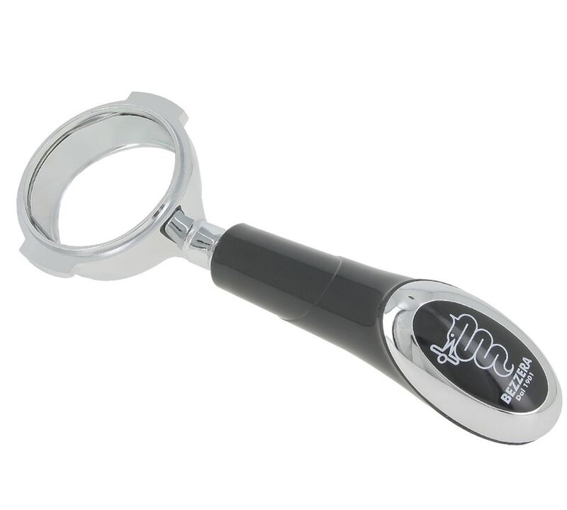 Bezzera 58mm bottomless portafilter for E61 group with logo on handle image number 0