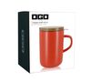 Ogo Living Juliet Stoneware Mug Acacia Lid with Strainer Paprika - 50cl image number 2