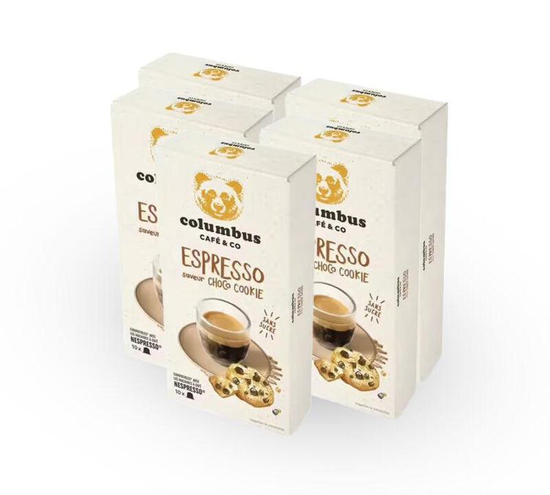 50 Nespresso* Original Compatible Capsules Chocolate Cookie Flavour &ndash; COLUMBUS CAFE & CO image number 0
