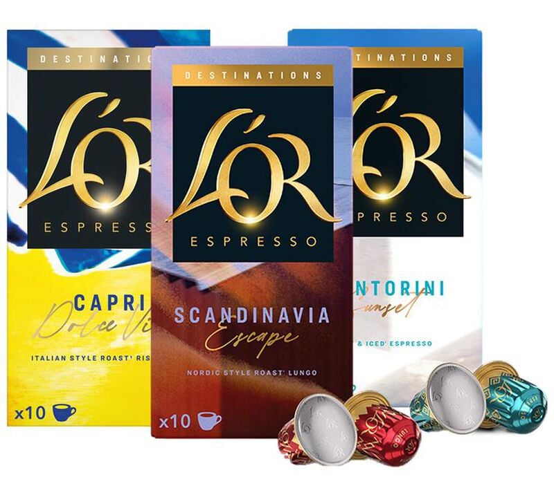 30 Capsules compatibles Nespresso* Original - Assortiment Capri Scandinavia Santorini - L'OR ESPRESSO image number 0