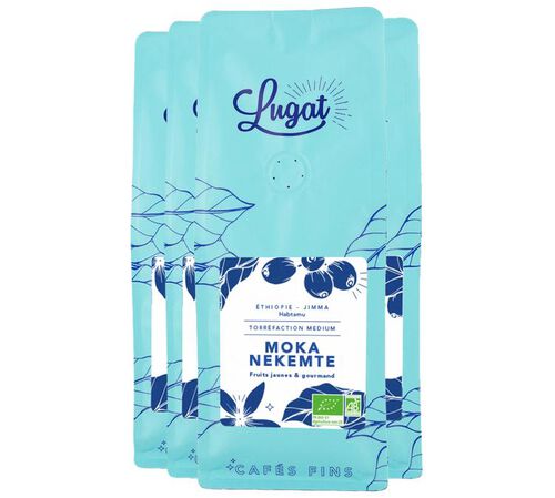 Lugat - Caff&egrave; in grani - Moka Nekemte | Etiopia - 4 x 250 g