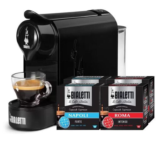 Machine &agrave; capsules CF90 GIOIA noire + 64 capsules - BIALETTI