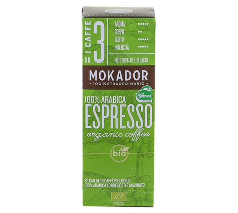 20 dosettes ESE Arabica Bio - MOKADOR CASTELLARI image number 0