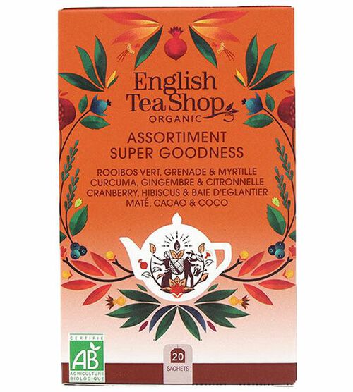 Assortiment de Th&eacute;s Super Goodness Bio - 4 x 5 m&eacute;langes de sachets - ENGLISH TEA SHOP
