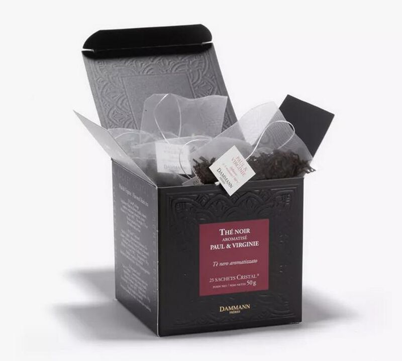 Dammann Fr&egrave;res Paul & Virginie flavoured black tea - 25 Cristal&reg; sachets image number 0