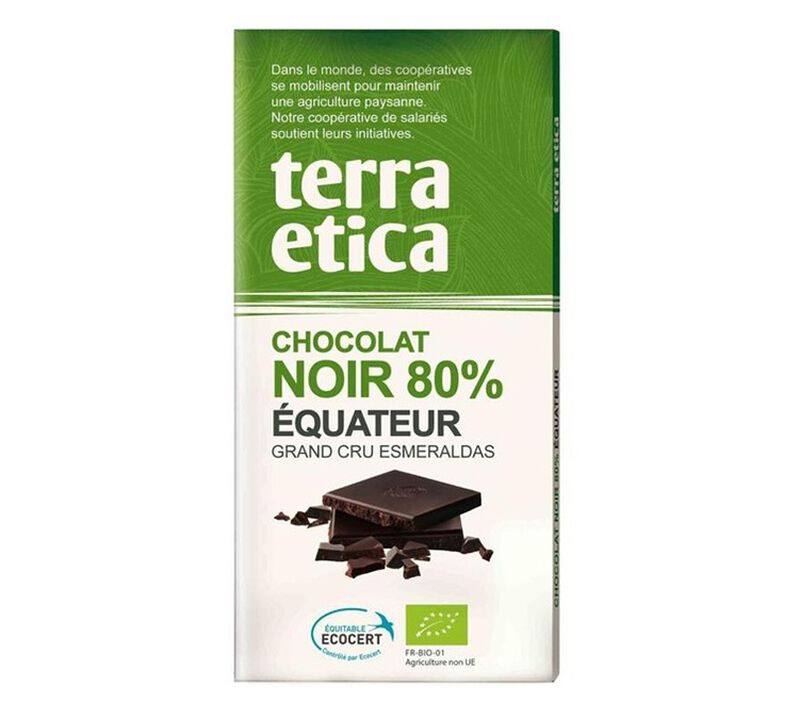 Tablette Chocolat Noir 80% Equateur Bio - 100 g - TERRA ETICA image number 0