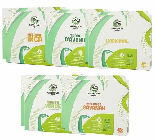 Pack D&eacute;couverte Bio 500 capsules compatibles Nespresso* Pro &ndash; GREEN LION COFFEE