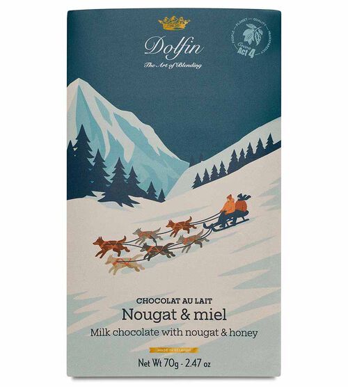 Tablette chocolat lait nougat et miel - 70 g - DOLFIN