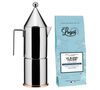 Alessi La Conica Moka Pot 150ml Designed by Aldo Rossi - 3 cups + Free Coffee image number 0