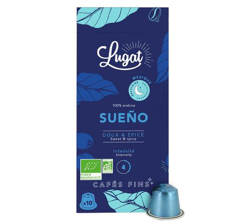 10 capsule compatibili Nespresso* Original Deca bio Sueno Decaf' - Lugat