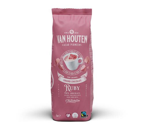 Van Houten Ground Chocolate Ruby - 1kg