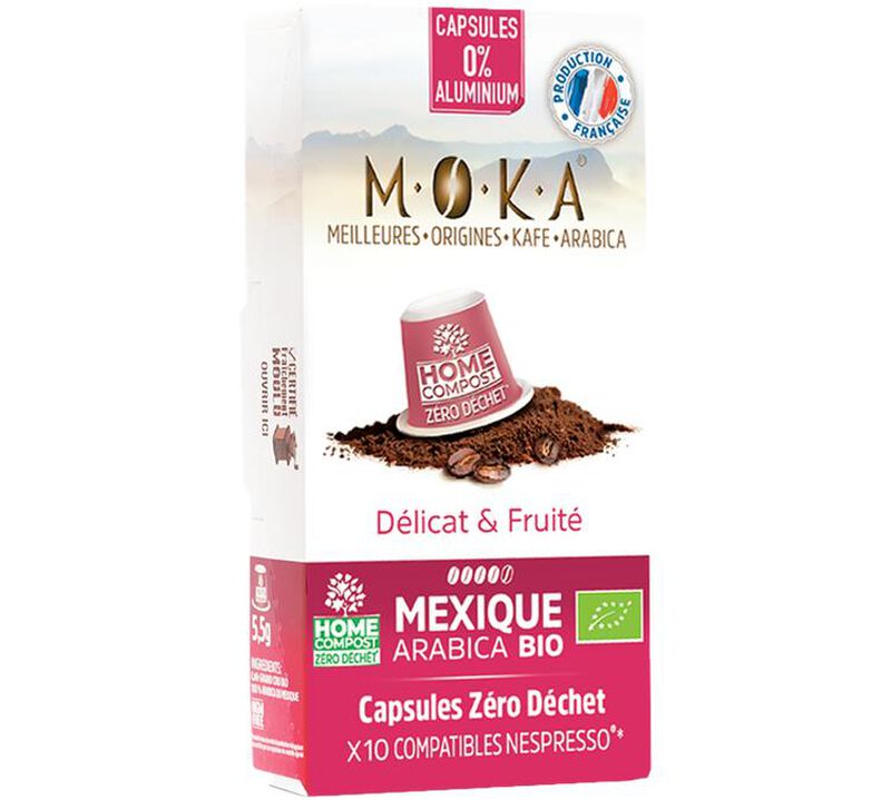 MOKA Mexique Organic & Biodegradable Nespresso&reg; Compatible Capsules x 10 image number 0