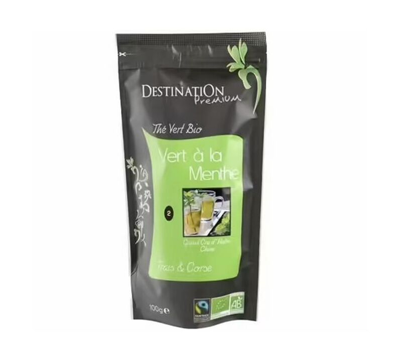Organic/Fairtrade Mint green Tea - 100g loose leaf tea - Destination image number 0