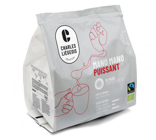 Organic Senseo-Compatible Pods Charles Liegois Mano Mano Puissant x 18