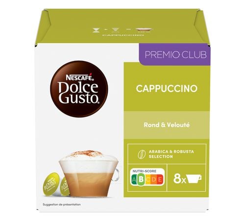 16 capsules Cappuccino (8 boissons)  - Nescaf&eacute;* DOLCE GUSTO*
