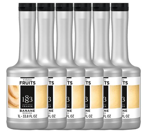 Lot de 6 pur&eacute;e de fruit Cr&eacute;ation Fruits 1883 - Banane - 6 x 1 L