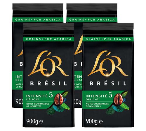 4 x 900 g - Caf&eacute; en grain - Br&eacute;sil- L'OR