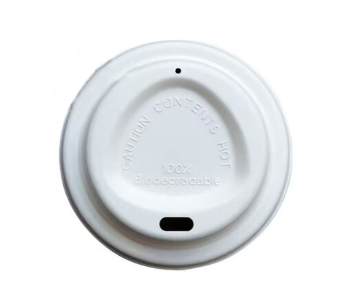1000 couvercles en papier-carton compostables pour gobelets 25 cl
