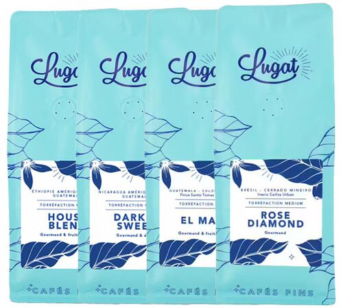 Lugat - Caff&egrave; macinato - Pack Slow Coffee -  4 x 250 g