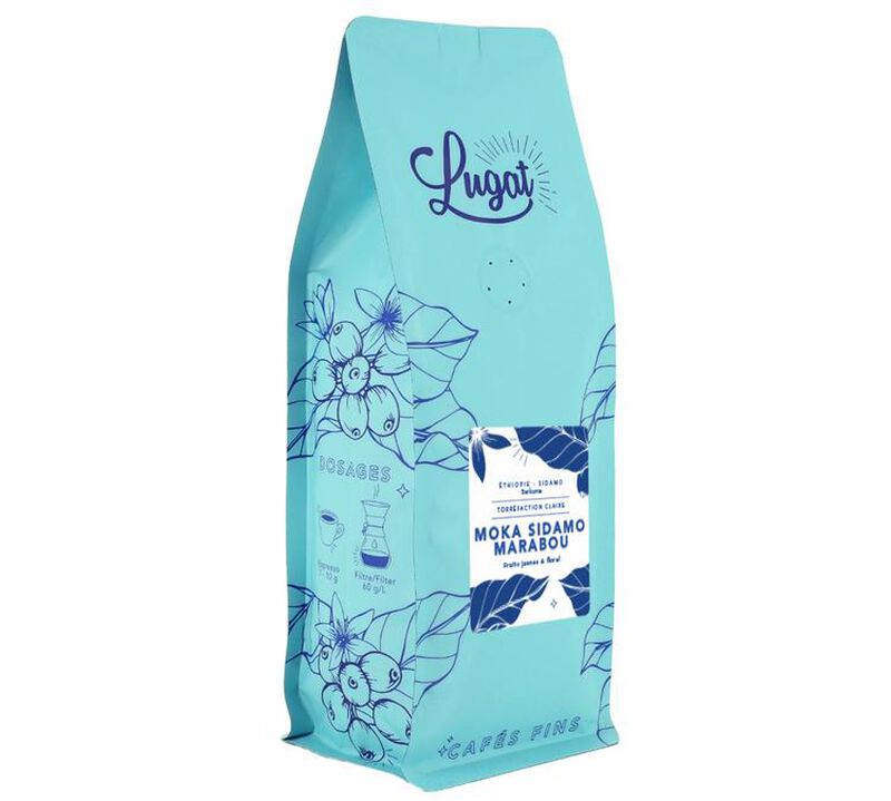 Caf&eacute;s Lugat Coffee Beans Moka Sidamo Marabou from Ethiopia - 1kg image number 1