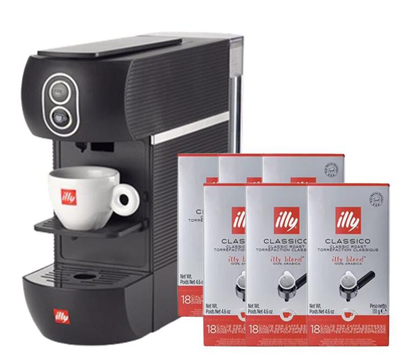 Machine &agrave; caf&eacute; Illy pour dosettes ESE Noire + 108 dosettes offertes image number 0