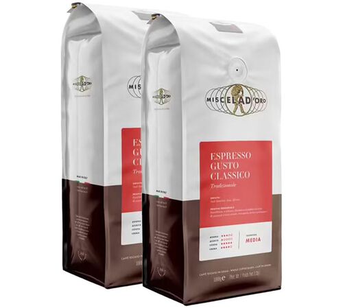 2 x 1 kg - Caf&eacute; en grain - Gusto Classico - MISCELA D'ORO