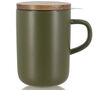 Ogo Living Juliet Stoneware Mug Acacia Lid with Strainer Khaki - 50cl image number 0