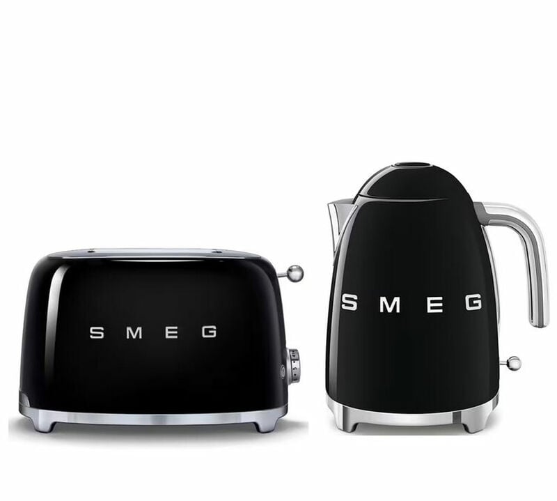 Set Petit-D&eacute;jeuner Grille-Pain TSF01BLEU et Bouilloire KLF03BLEU Noir - SMEG image number 0