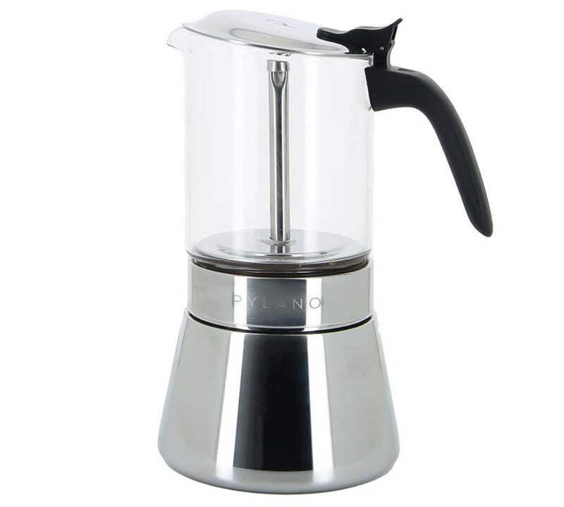 Pylano Moka Pot Kiara in Glass & Stainless Steel - 6 cups image number 0