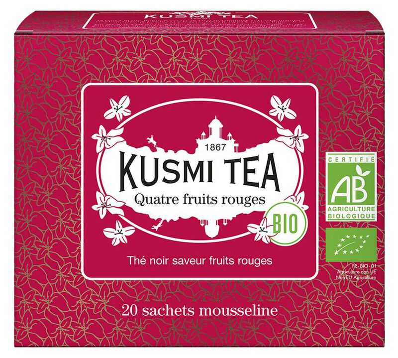 Th&eacute; Noir Quatre Fruits Rouges Bio - 20 sachets - KUSMI TEA image number 0