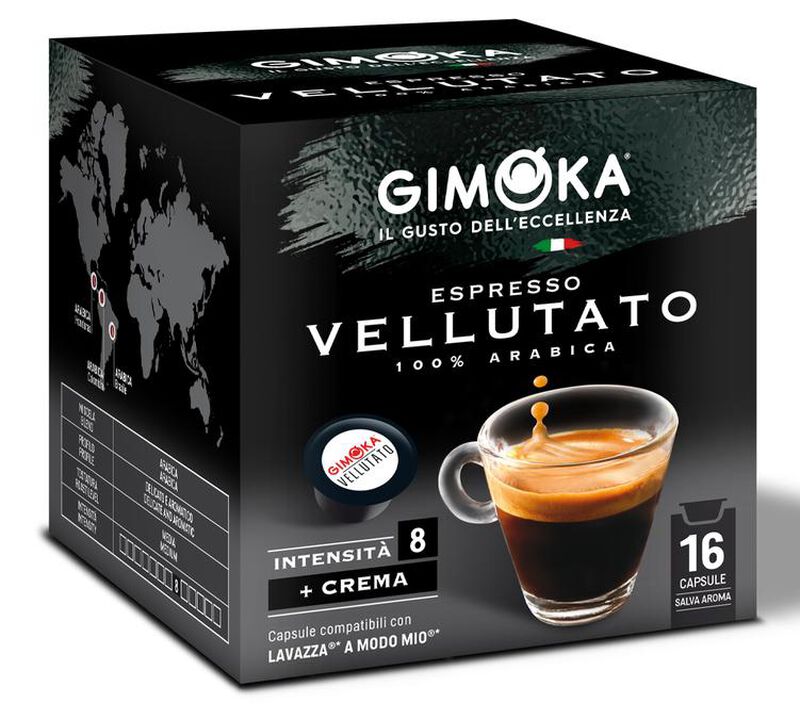 Gimoka - 16 capsule compatibili A Modo Mio - Vellutato image number 0