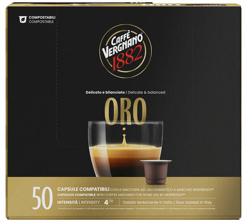 100 Nespresso* Original Compatible Capsules &ndash; Espresso Oro - Caff&egrave; Vergnano image number 1